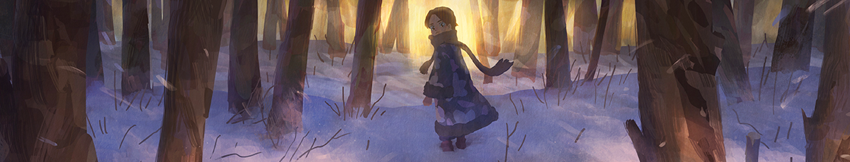雪原を歩く少女